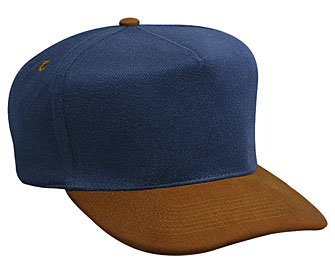 Cotton twill solid and two tone color five panel low crown golf style caps
