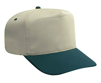 Denim solid color five panel high crown golf style cap