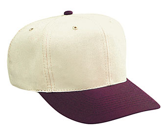 Natural cotton twill two tone color six panel pro style caps