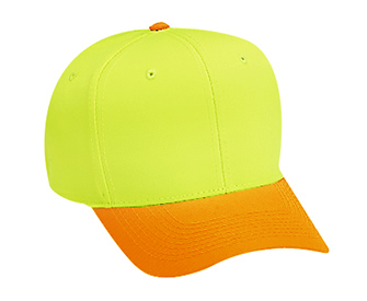 Neon cotton twill solid color six panel five panel low crown golf style mesh back cap