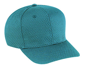 Polyester jersey knit solid color six panel pro style caps