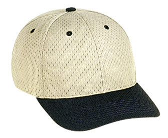 Polyester pro mesh gray undervisor solid and two tone color six panel low profile pro style caps