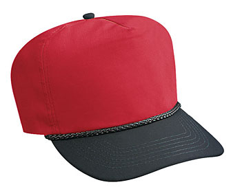 Poplin two tone color five panel high crown golf style caps