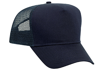 Promo cotton twill solid color five panel pro style mesh back caps