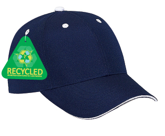 Recycled canvas sandwich visor solid color six panel low profile pro style caps