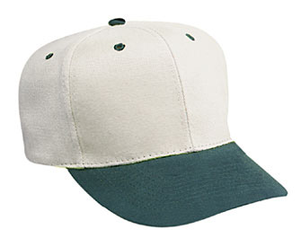 Superior brushed cotton twill solid and two tone color six panel pro style caps