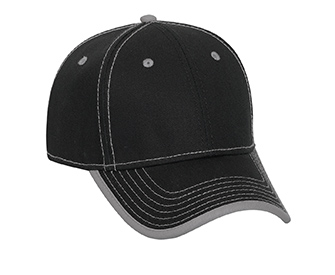 OTTO Cap 147-1071 - Superior Cotton Twill Binding Trim Visor w/ Contrast Stitching Baseball Cap