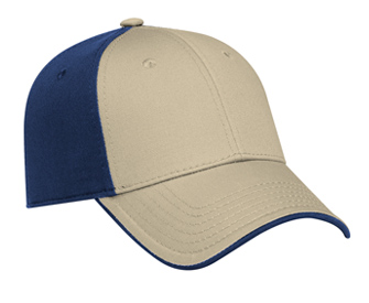 Superior cotton twill flipped edge visor two tone color six panel low profile pro style caps