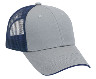 Superior cotton twill flipped edge visor two tone color six panel low profile pro style mesh back caps
