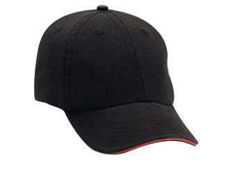Superior garment washed cotton twill sandwich visor withstriped closure solid color six panel low profile pro style caps
