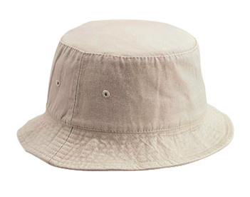 Washed pigment dyed cotton twill solid color six panel bucket hats