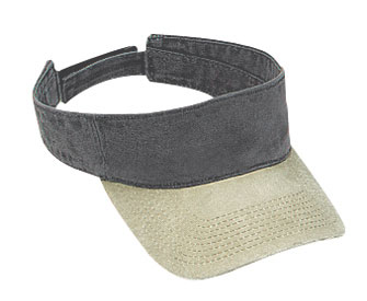 Washed pigment dyed cotton twill two tone color sun visor