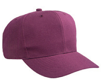 Wool blend solid color six panel pro style caps
