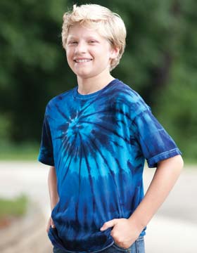 Tie-Dyed ED921 - Youth Multi Color Center Swirl T-Shirt