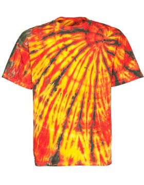Tie-Dyed ED925 - Youth Multi Color Left Shoulder Flames T-Shirt