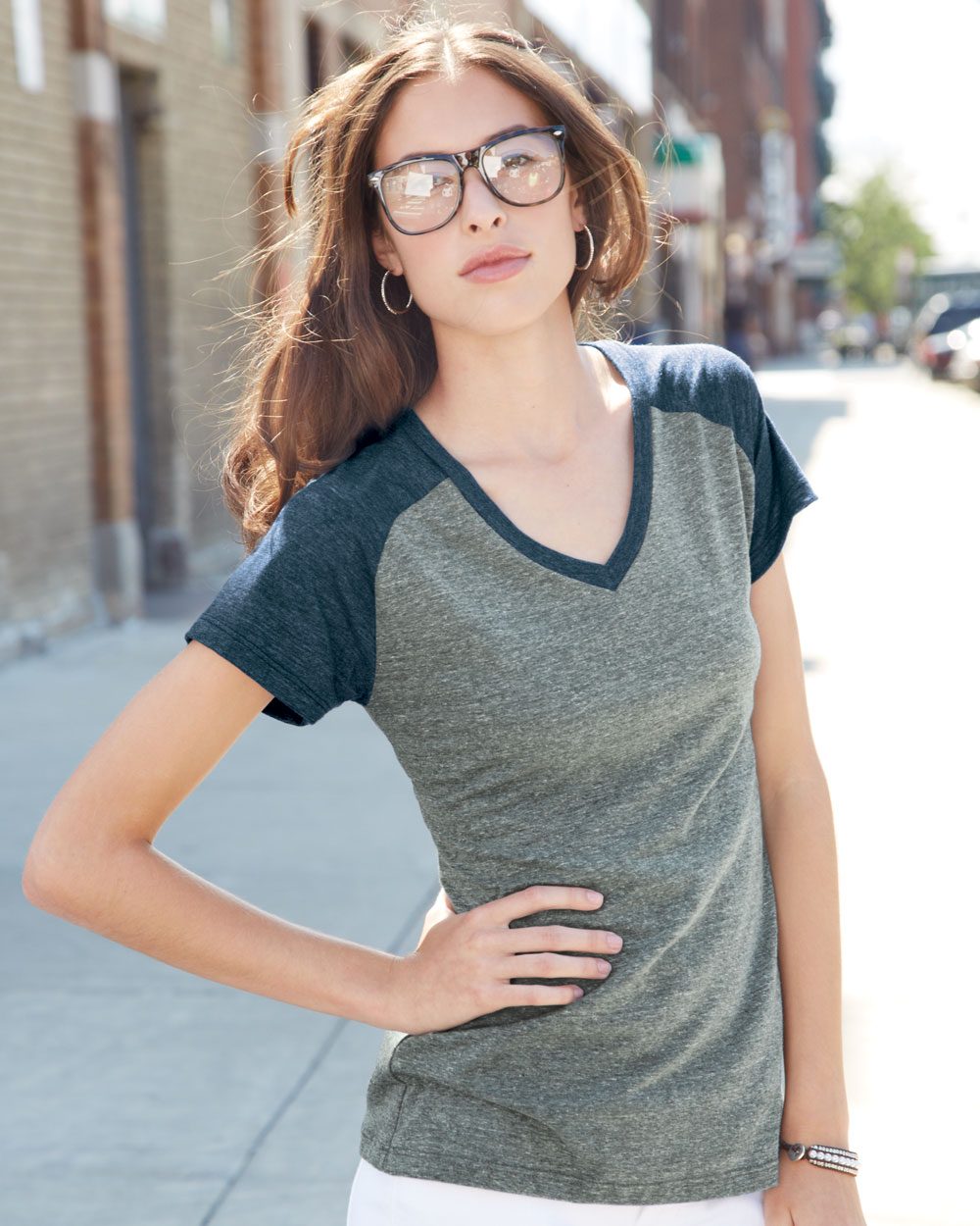 Download Heather Grey Neck Women Shirt Vector Template - from $4.08