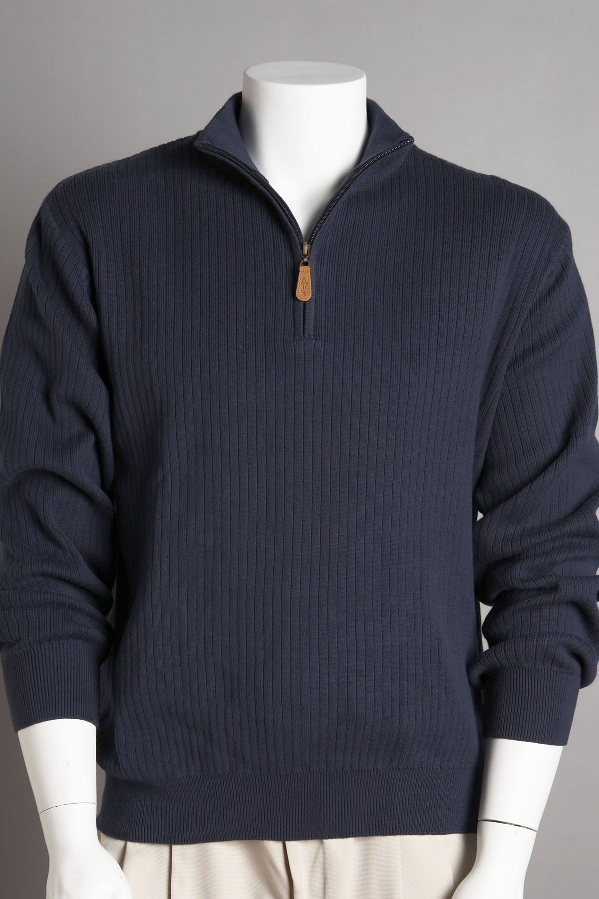 Greg Norman GNBAS103 - Drop-Needle Quarter Zip Mock Sweater