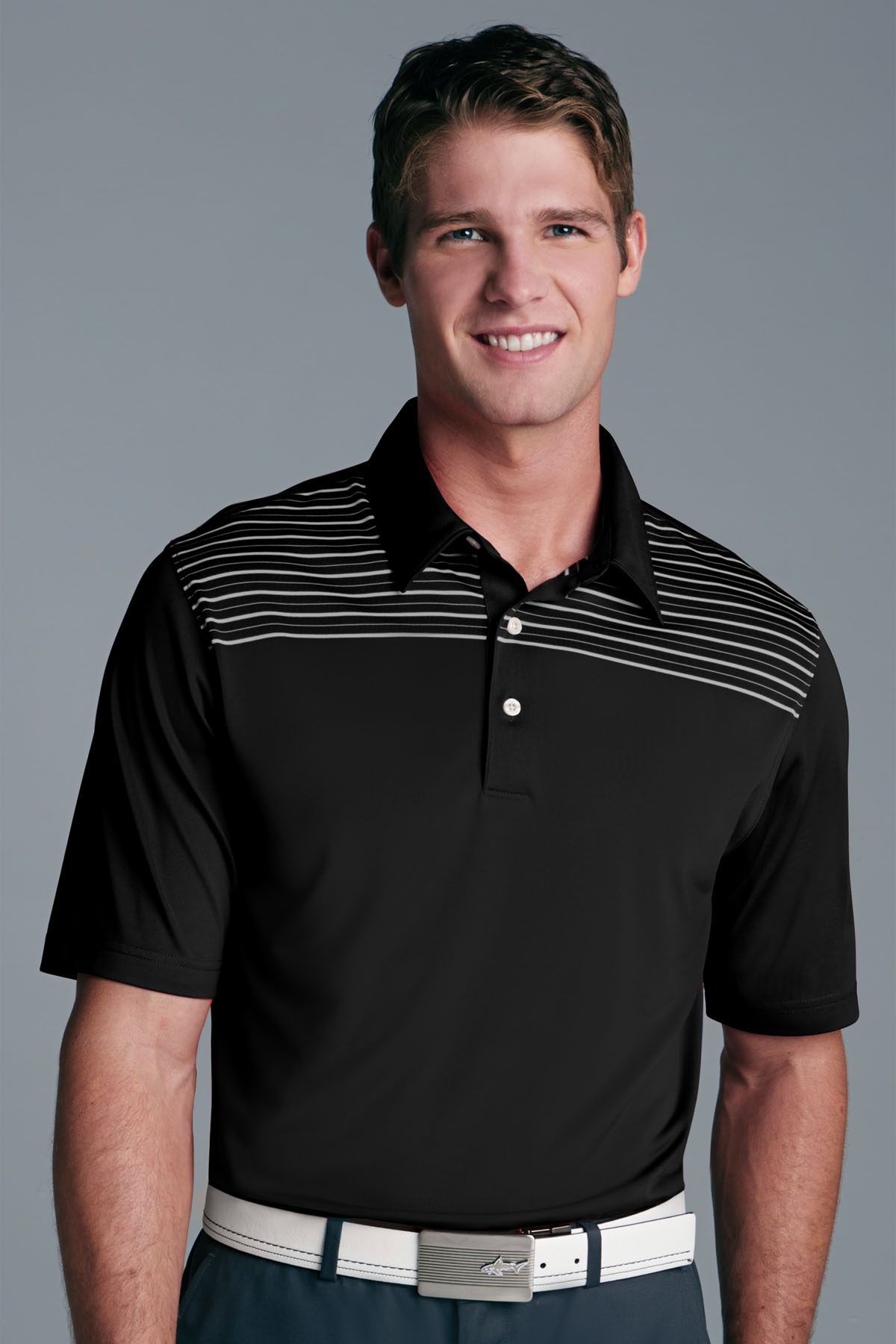 Greg Norman GNS4K465 - Play Dry® Engineered Shoulder Stripe Polo