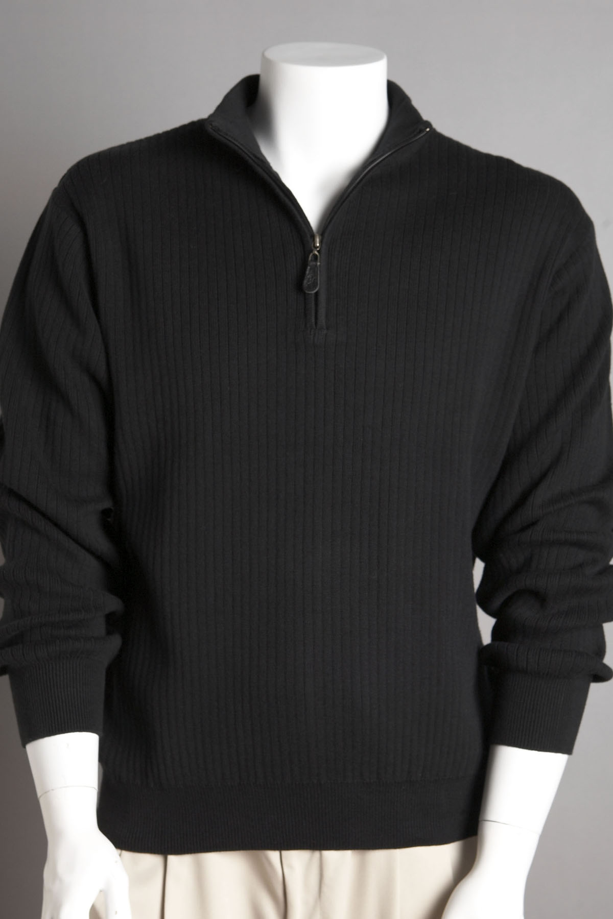 Greg Norman GNBAS103 - Drop-Needle Quarter Zip Mock Sweater
