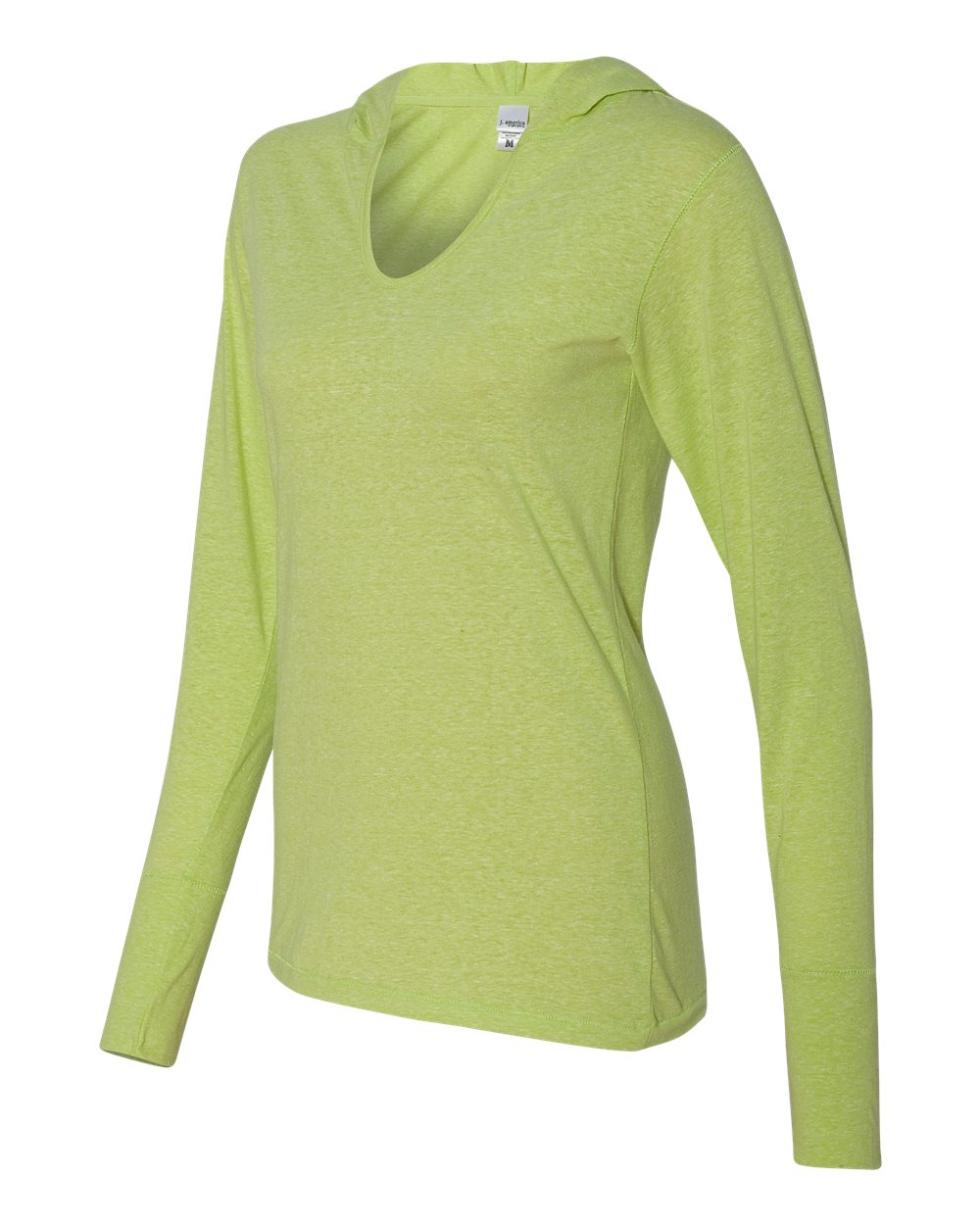 J. America Ladies' Twisted Slub Jersey Hooded Pullover T-Shirt - 8263