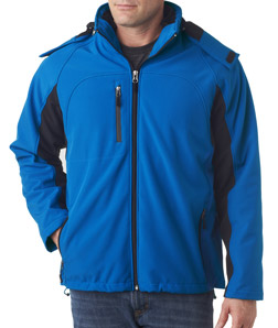 ULTRACLUB - 8290 Adult Color Block 3-in-1 Systems Hooded Soft Shell Jacket