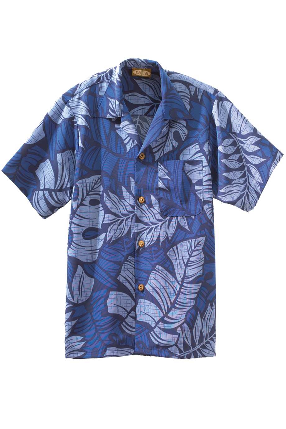 Edwards Garment 1018 - South Seas Leaf Print Camp Shirt