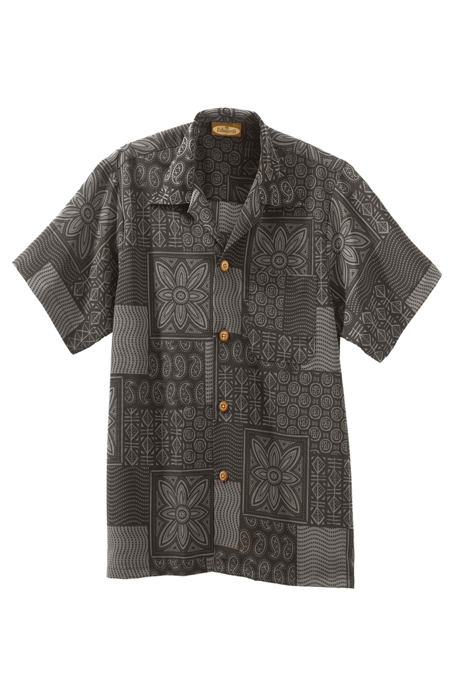 Edwards Garment 1019 - South Seas Geometric Print Camp Shirt