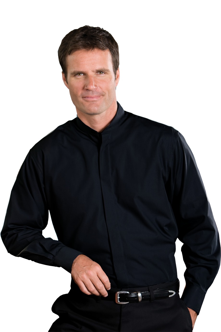 Edwards Garment 1396 - Men's Long Sleeve Banded Collar Shirt