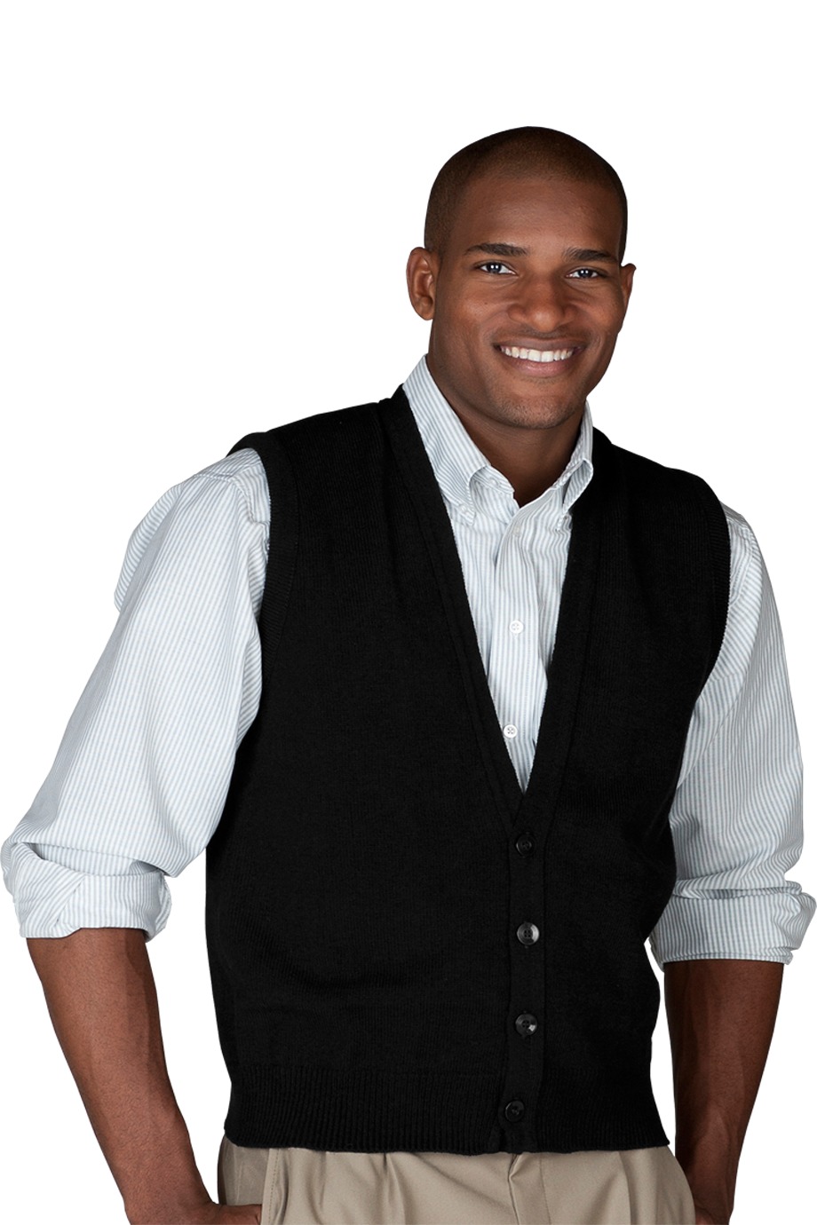 Edwards Garment 352 - Men's Button Front Vest With No Pockets