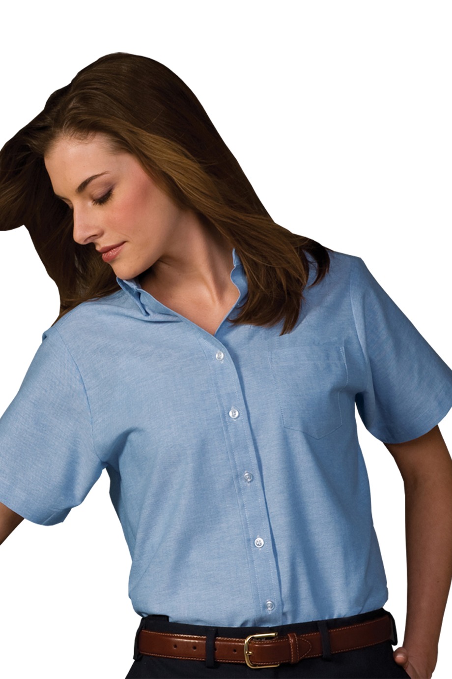 Edwards Garment 5027 - Women's Short Sleeve Dress Button Down Oxford