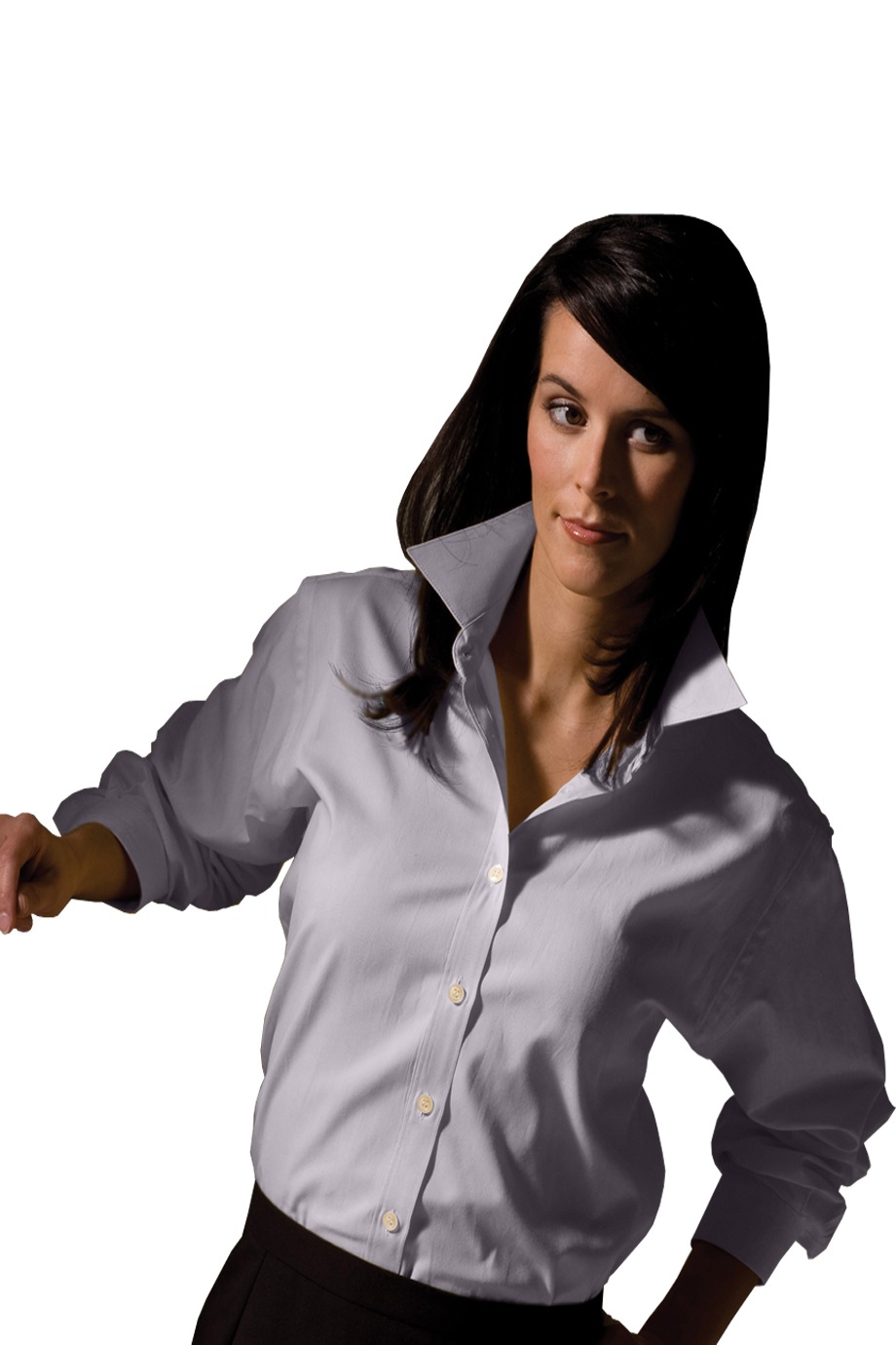 Edwards Garment 5975 - Women's Long Sleeve Pinpoint Oxford Shirt