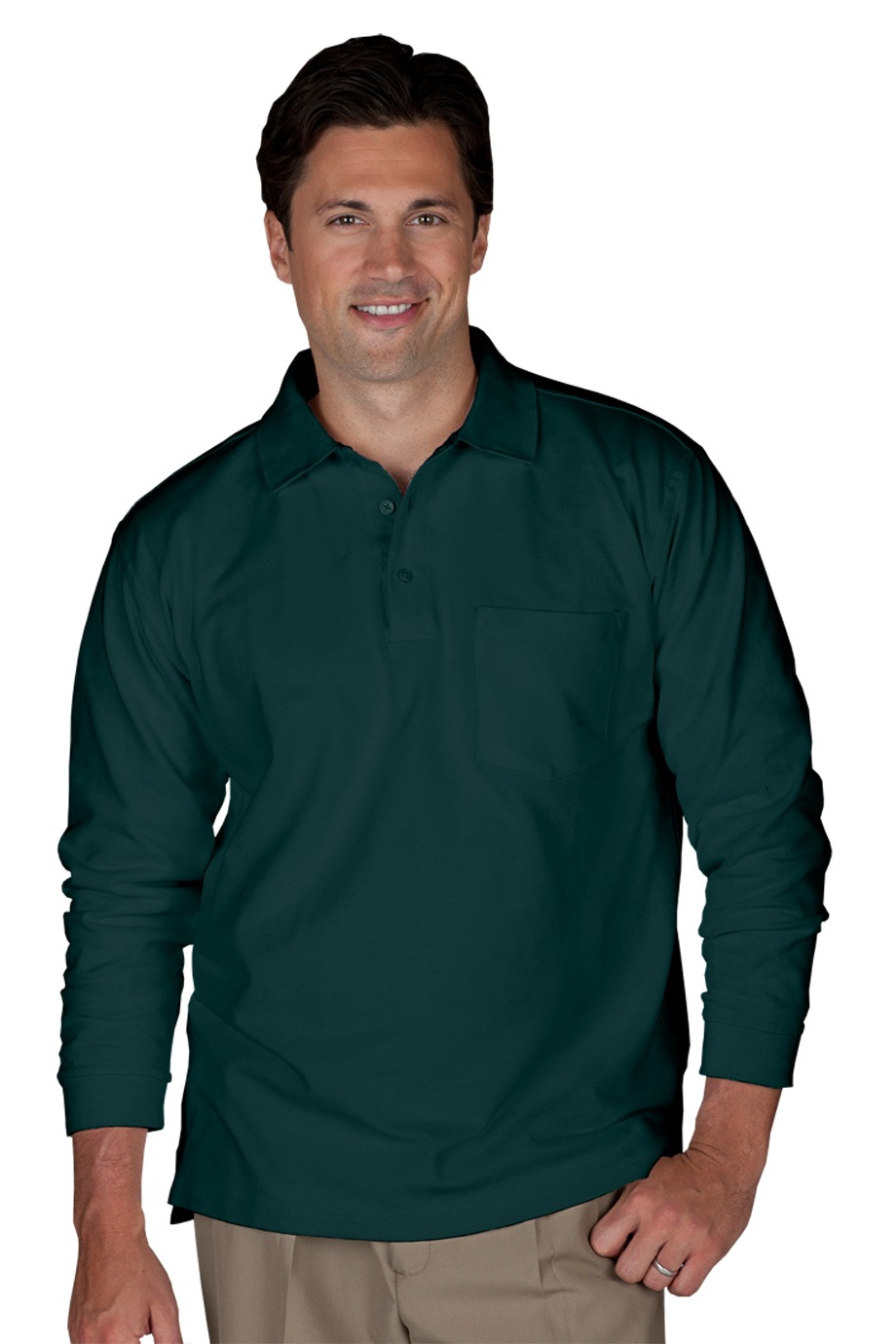 Edwards Garment 1525 - Unisex Long Sleeve Pique Polo with Pockets