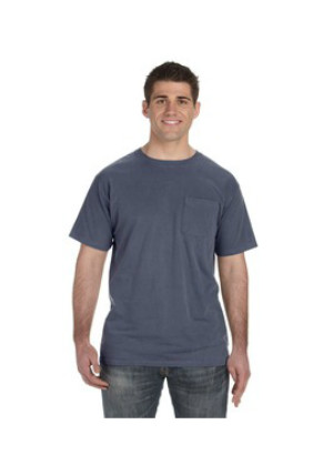 Authentic Pigment 1969P - 5.6 oz. Pigment-Dyed & Direct-Dyed Ringspun Pocket T-Shirt
