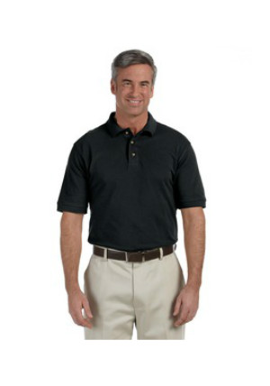 Harriton M210 Short-Sleeve Pique Polo with Tipping $10.97