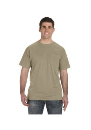 Authentic Pigment 1969P - 5.6 oz. Pigment-Dyed & Direct-Dyed Ringspun Pocket T-Shirt
