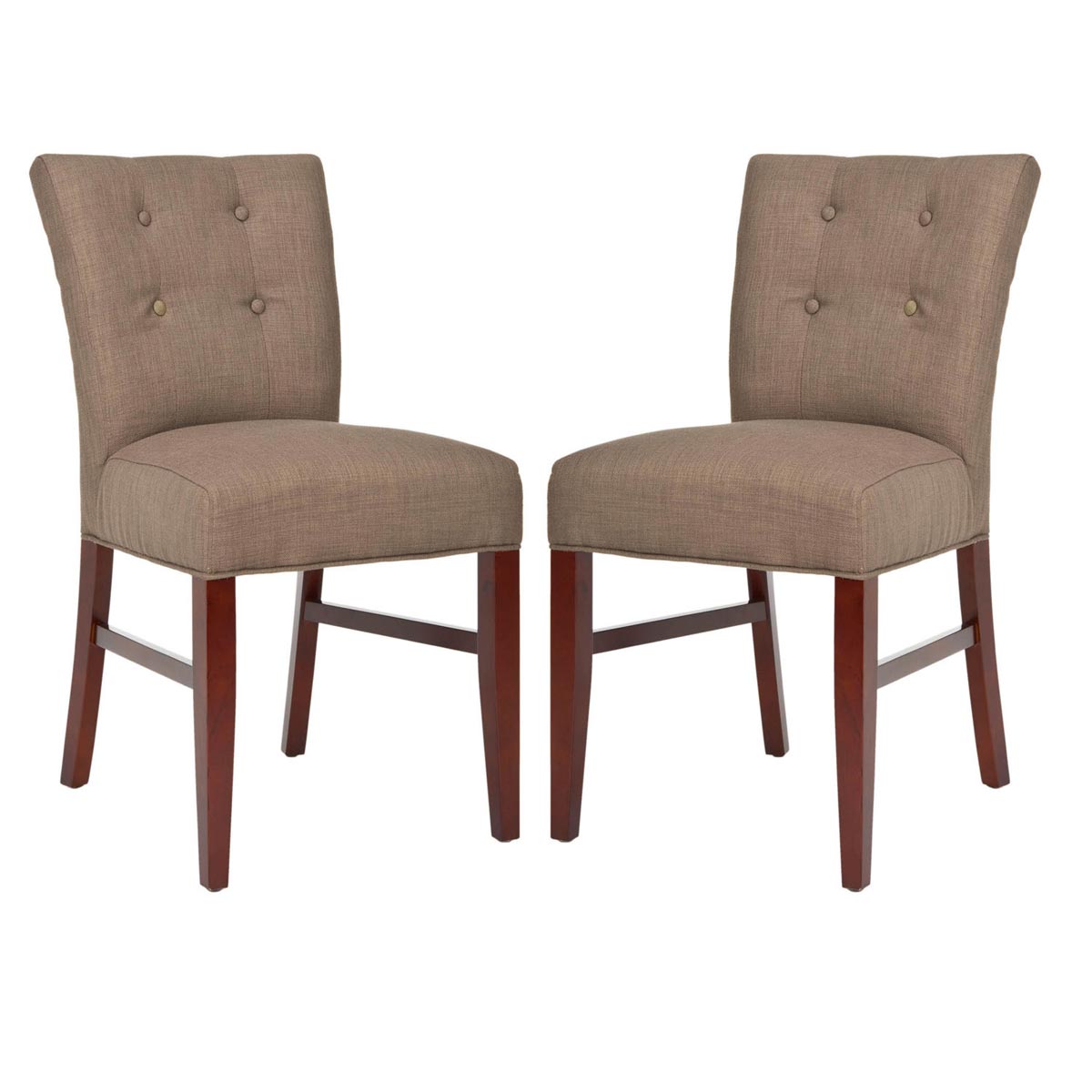 Safavieh - MCR4528B TREVOR SIDE CHAIRS - OLIVE (SET OF TWO)
