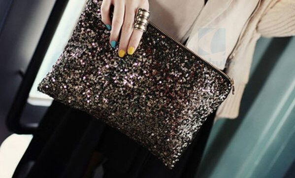 Bag Fashion CA13N219 - Dazzling Glitter Sparkling Bling Sequins Evening Party Purse