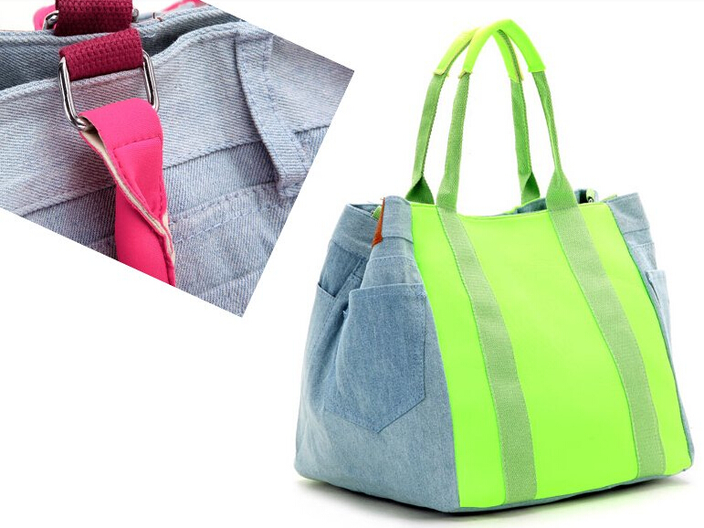 Bag Fashion CA13N223 - Lady Bag Jeans Bag with Glow Light Bright Cowboy Handed Bag