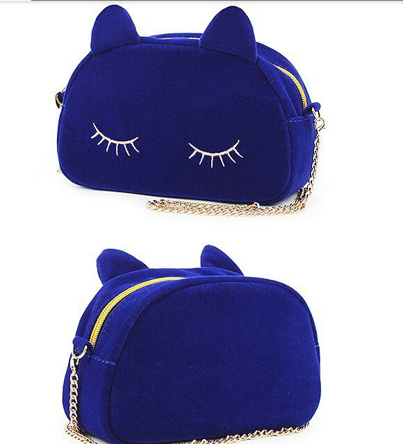 Bag Fashion CA13N454 - Women's Rabbit Fur Ball Bags Embroidery Vintage Handbag