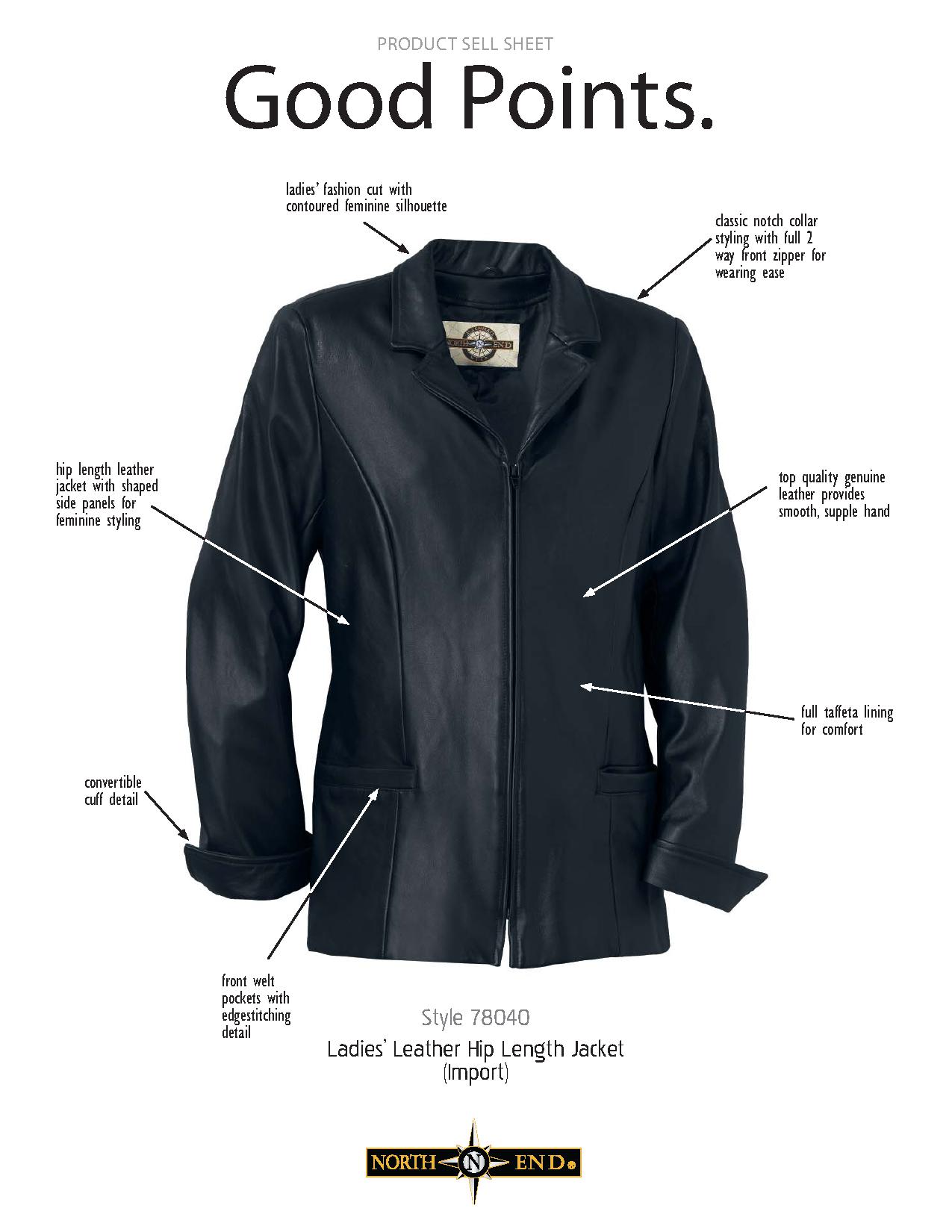 Ash City UTK 1 Warm.Logik 78040 - Ladies' Leather Hip Length Jacket