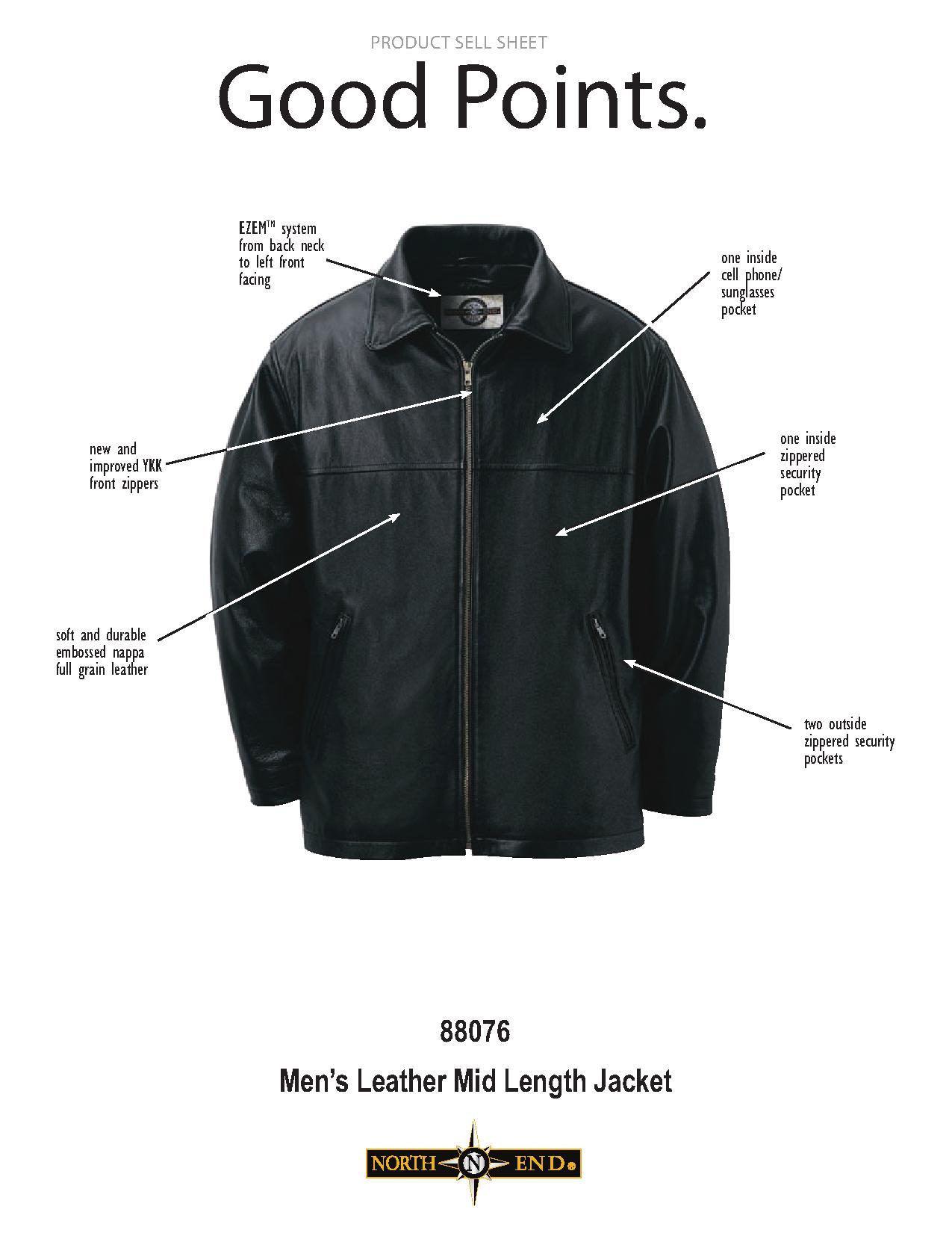 Ash City UTK 1 Warm.Logik 88076 - Men's Leather Mid Length Jacket