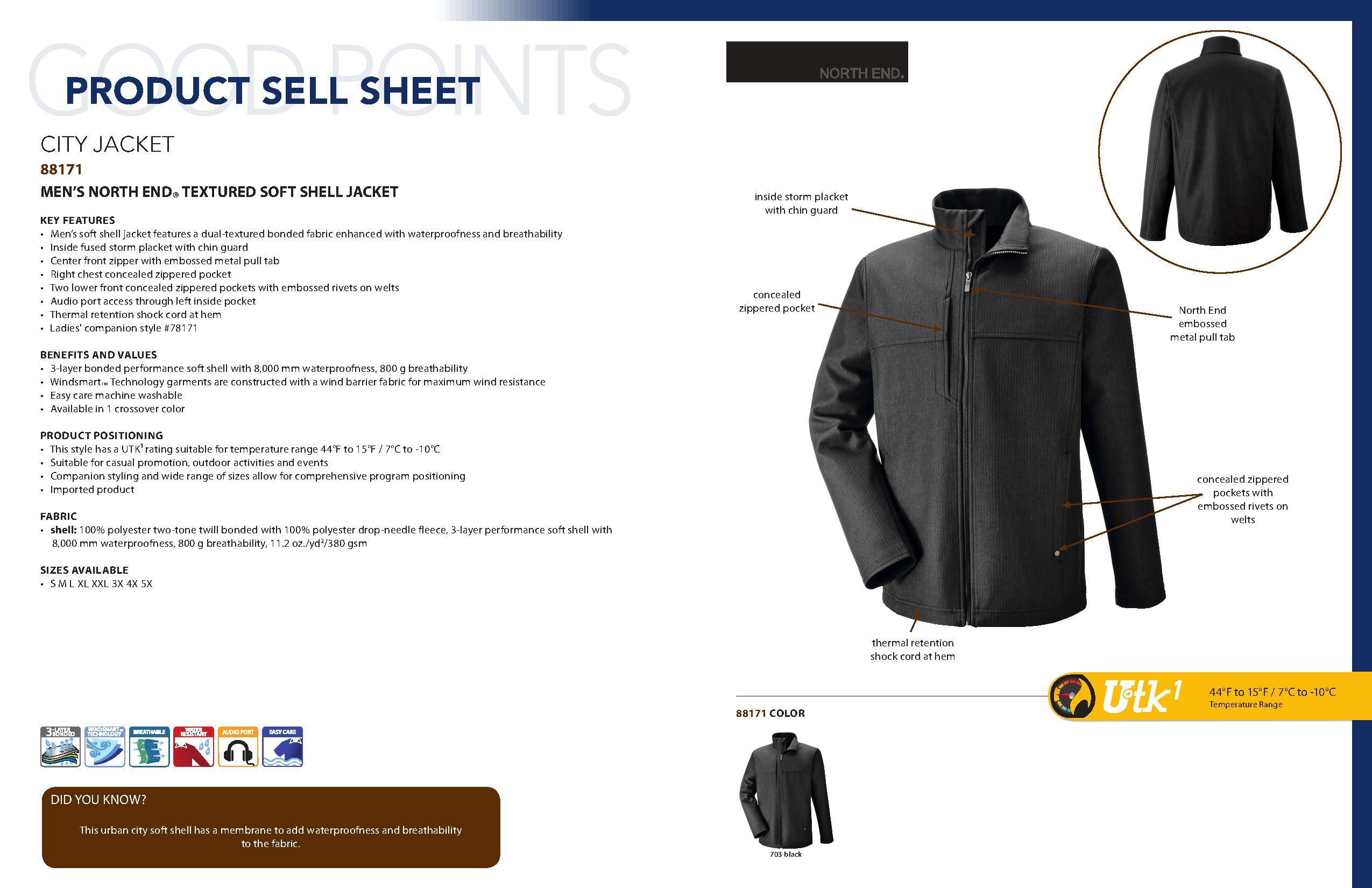 Ash City UTK 1 Warm.Logik 88171 - Men's Textured City SOFT Soft Shell Jacket