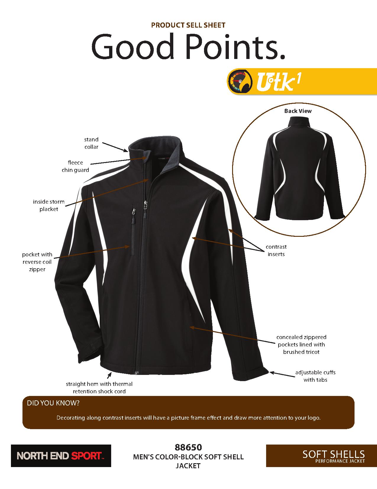 Ash City UTK 1 Warm.Logik 88650 - Enzo Men's Color-Block Soft Shell Jacket
