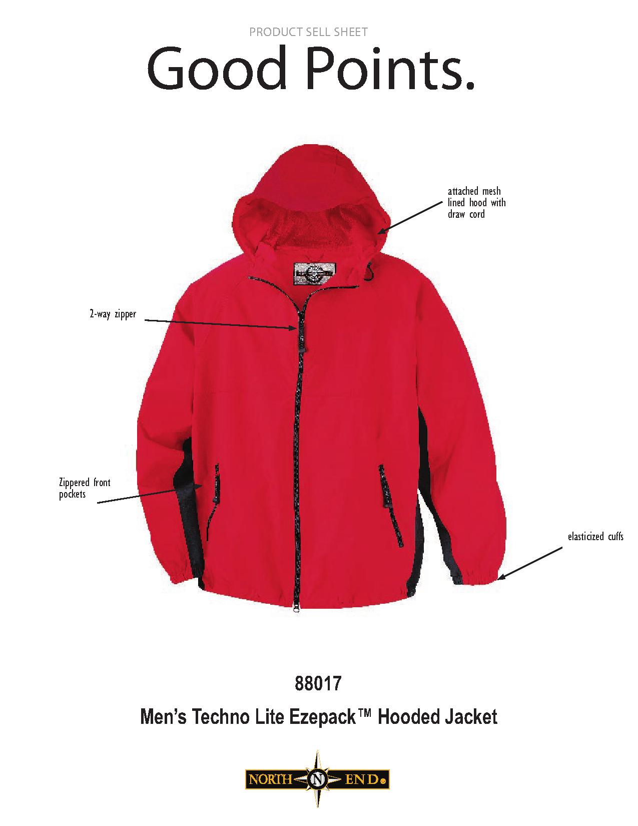 Ash City Lightweight 88017 - Men's Techno Lite Ezepack Hooded Jacket