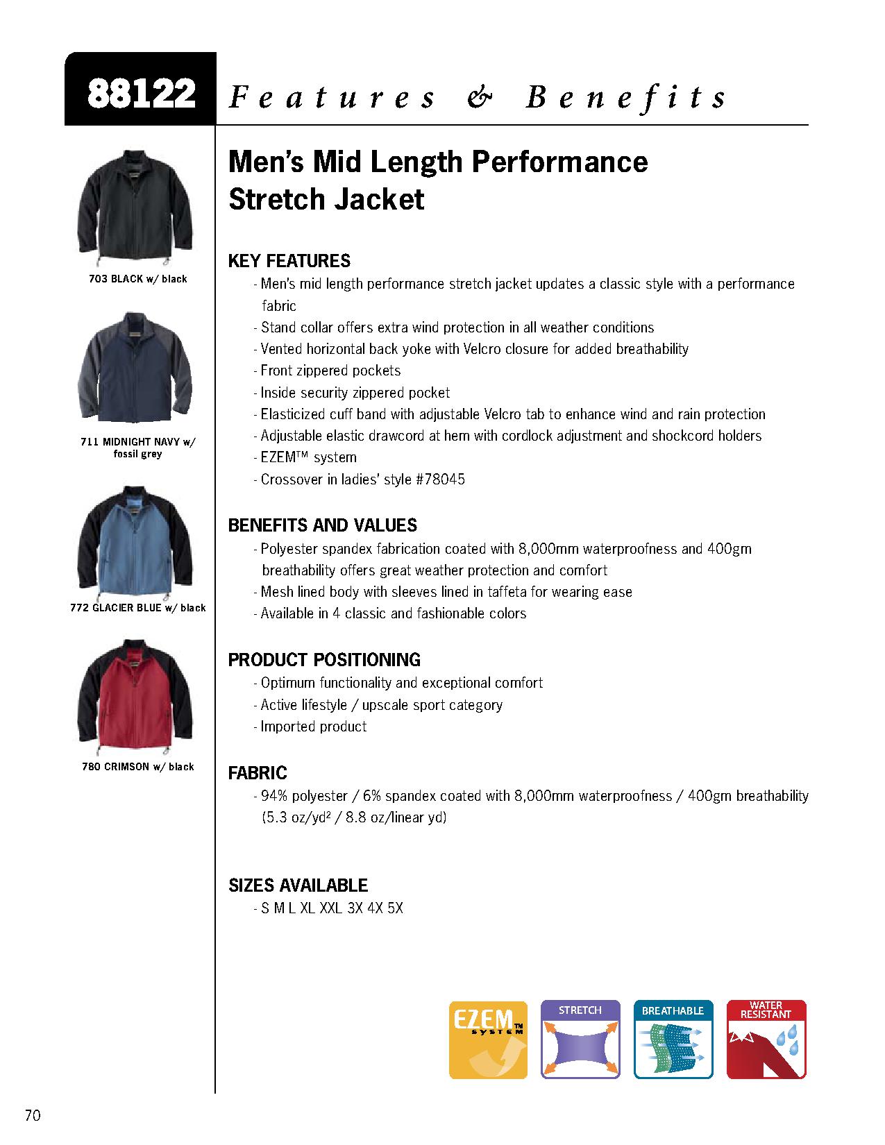 Ash City Lightweight 88122 - Men's Mid-Length Performance Stretch Jacket