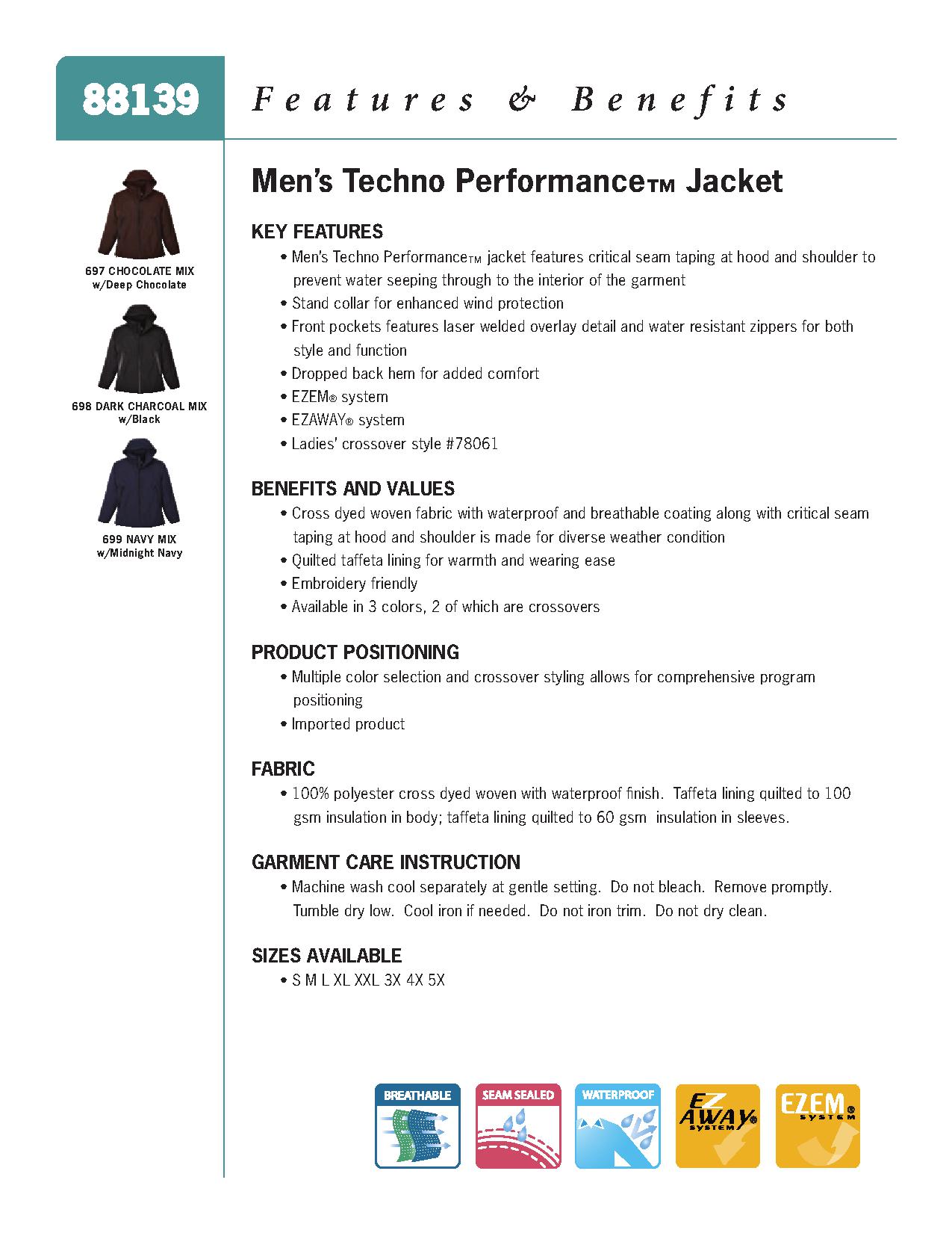 Ash City Performance Jackets 88139 - Men's Techno Performance Jacket