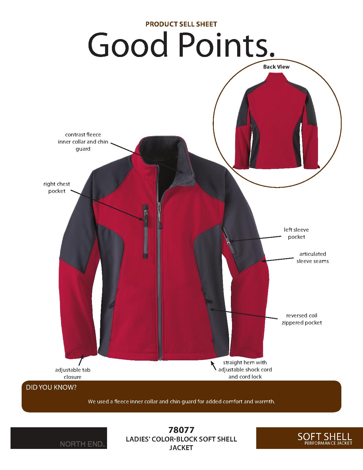 North End 78077 - Ladies' Compass Colorblock Three-Layer Fleece Bonded Soft Shell Jacket
