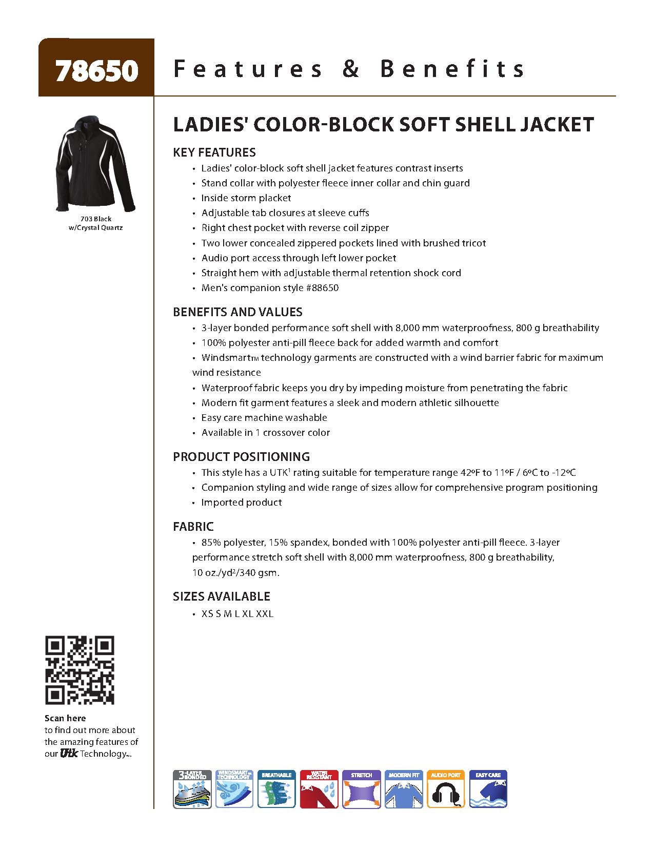 Ash City UTK 1 Warm.Logik 78650 - Enzo Ladies' Color-Block Soft Shell Jacket