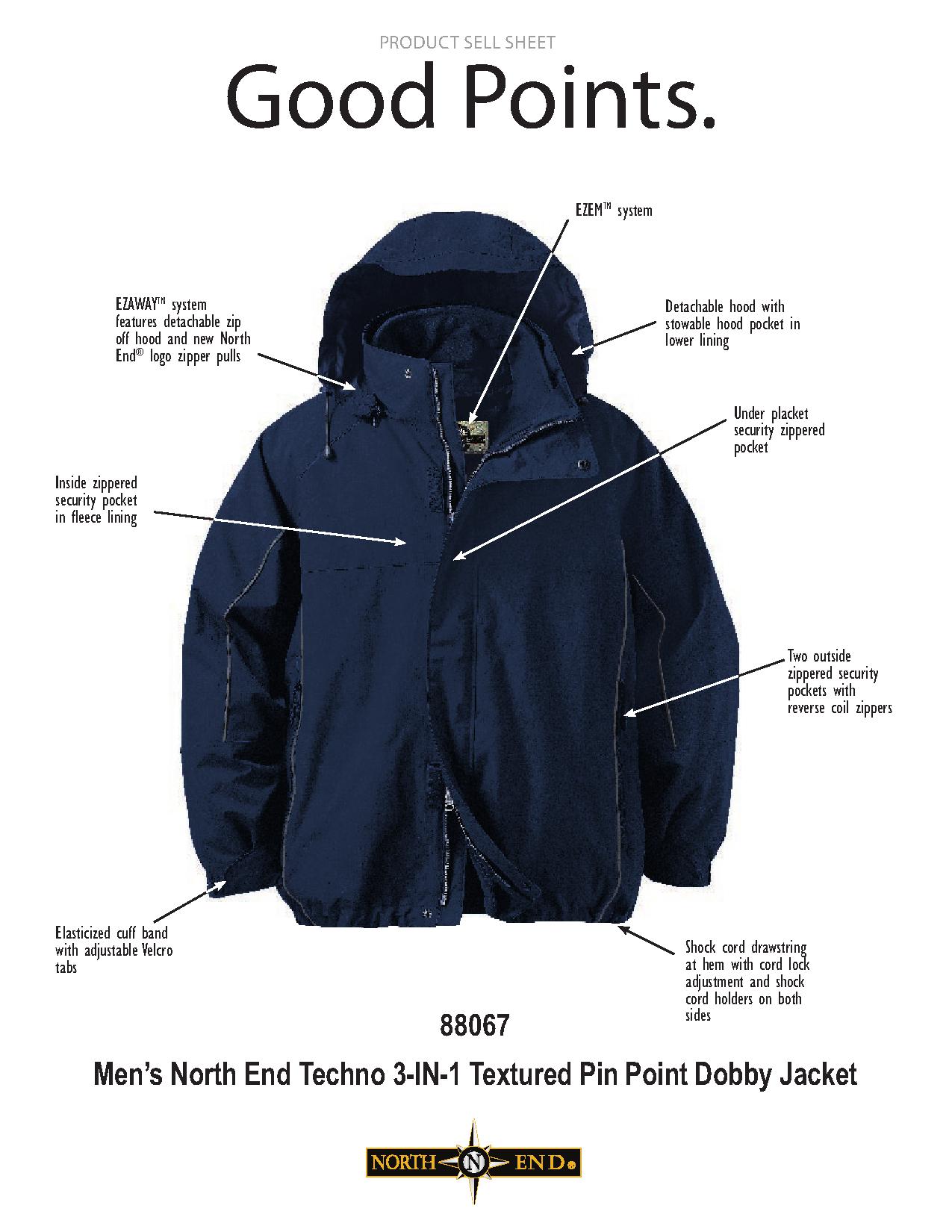 Ash City UTK 2 Warm.Logik 88067 - Men's 3-In-1 Techno Textured Pin Point Dobby Jacket