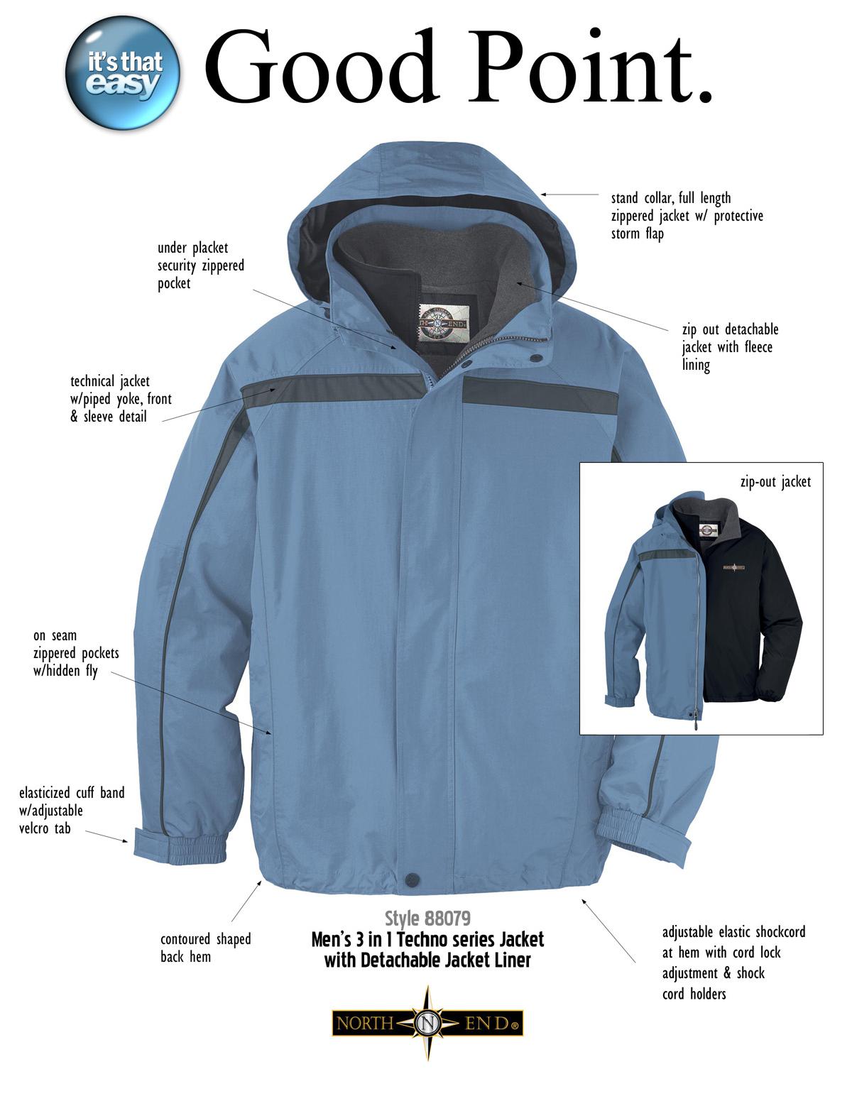 Ash City UTK 2 Warm.Logik 88079 - Men's 3-In-1 Jacket With Detachable Jacket Liner